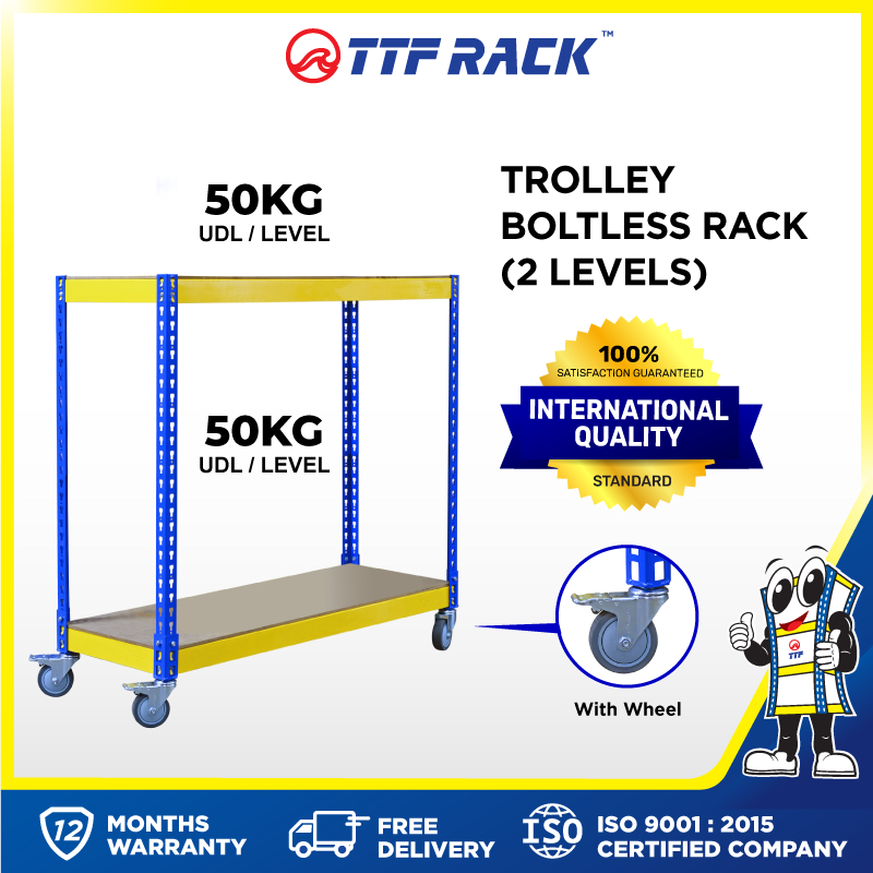 TTF Rack™ Trolley Boltless Rack with wheel (H)122cm (D)31-61cm (L)76 ...