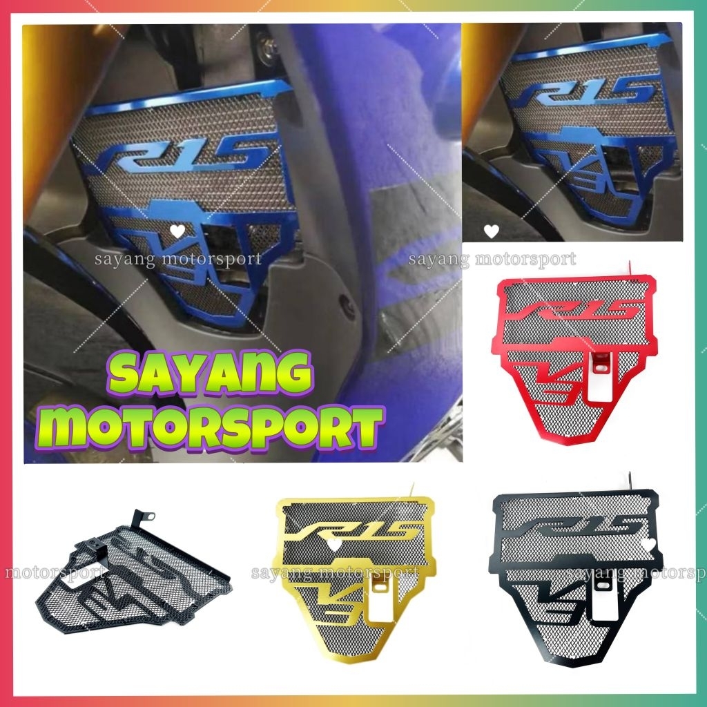 R15 V3 RADIATOR COVER COOLANT NET ALLOY TANK TANGKI AIR ENGINE ENJIN ...