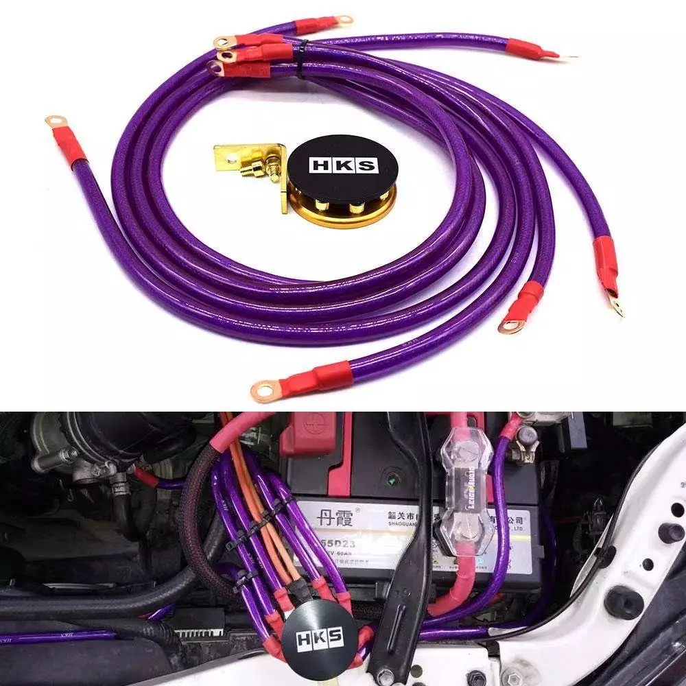 HKS Grounding Cable Wire 8GA Kit 6 Point Voltage Meter Stabilizer ...
