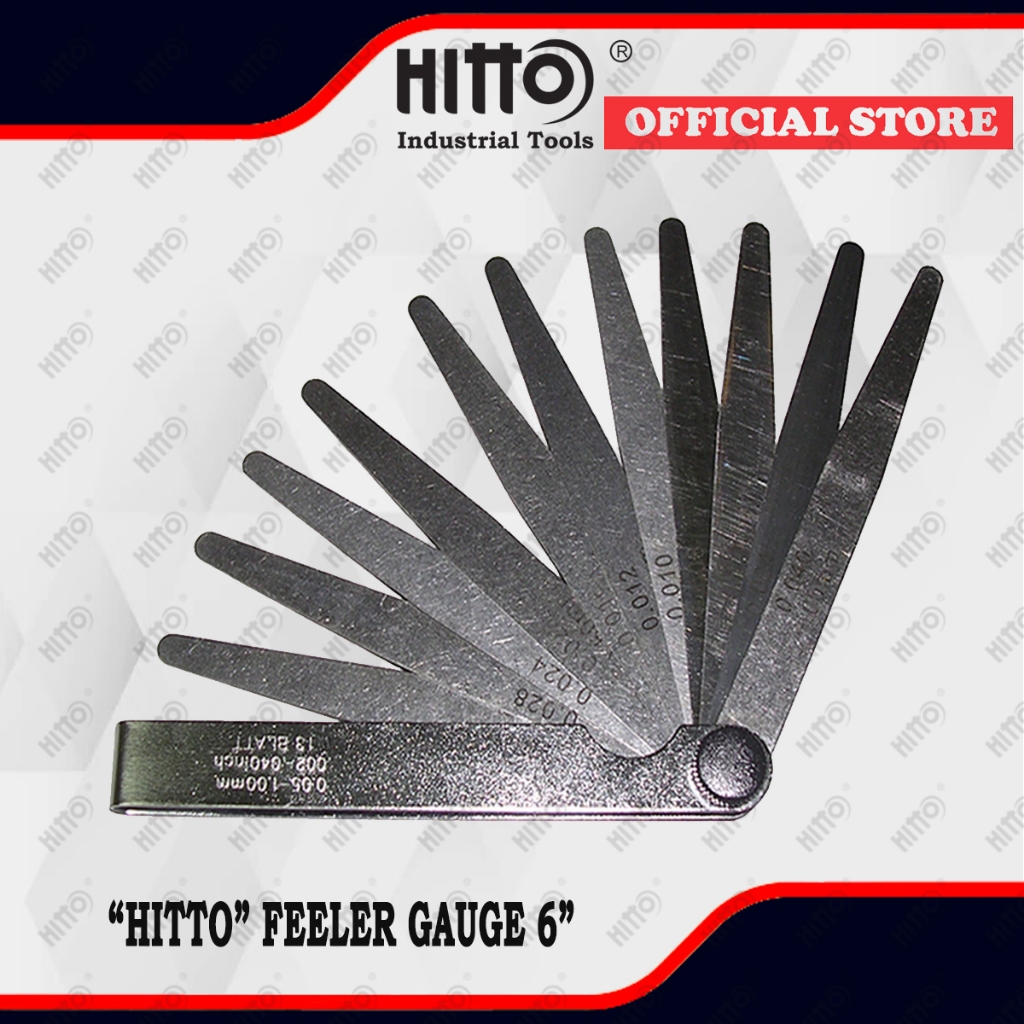 [ HITTO ] 6'' 13PCS MM/INCH FEELER GAUGE /Blades Thickness Gap Filler ...