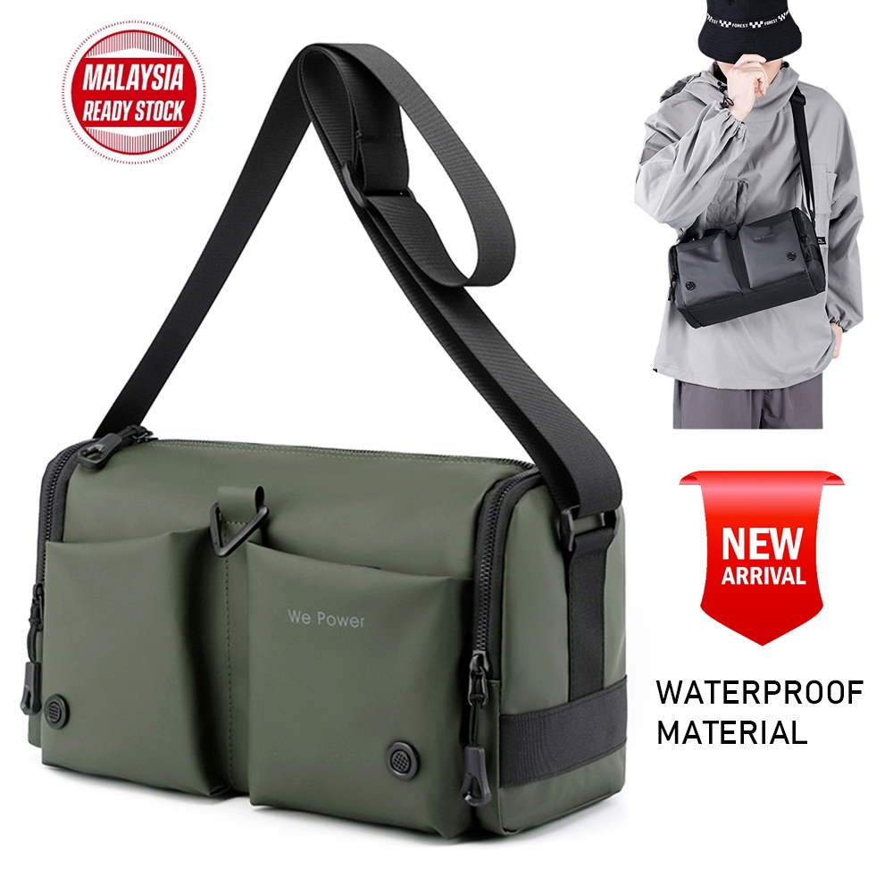 Waterproof Nylon Beg Lelaki Men Sling Bag High Capacity Multi ...