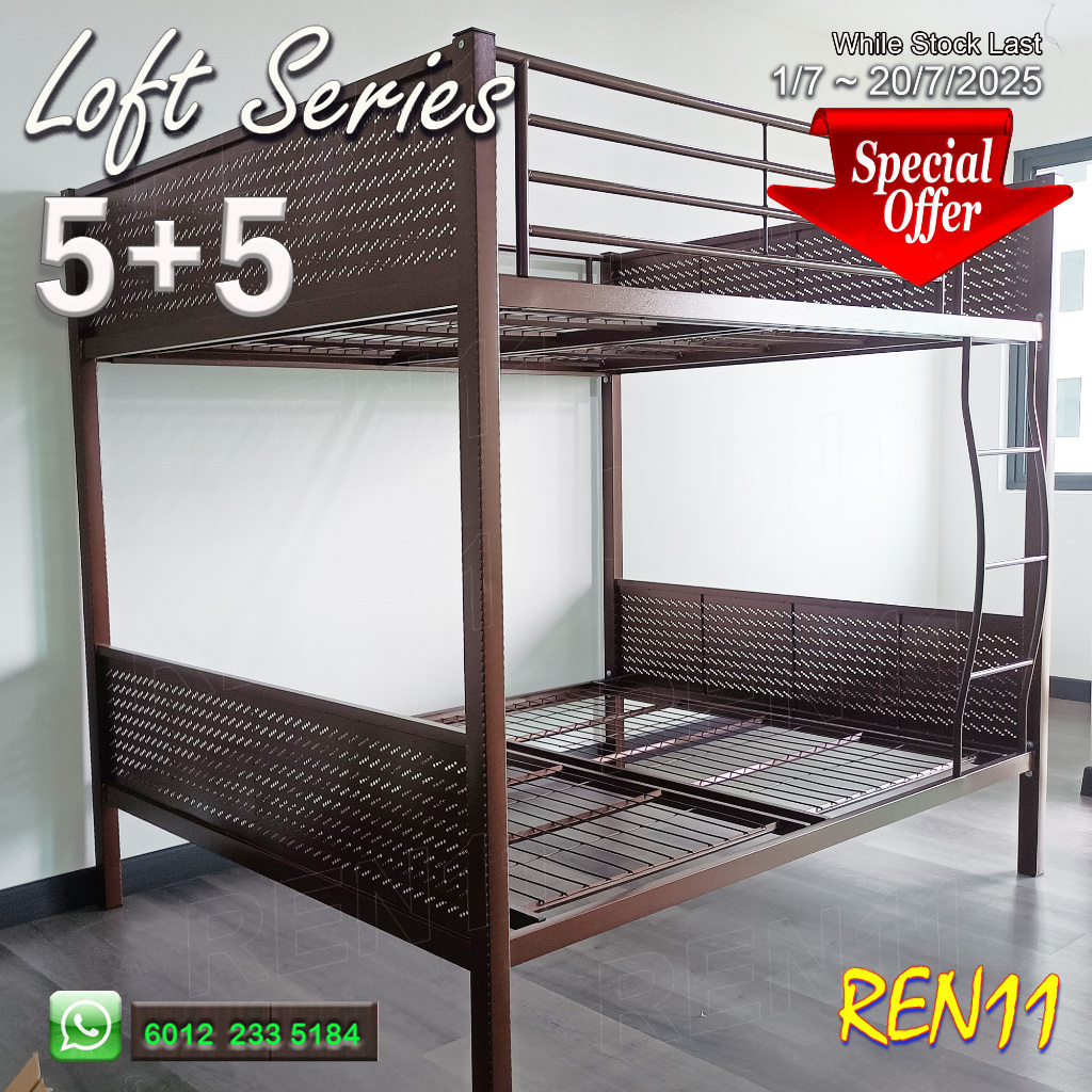 5ft double decker, Bedframe Queen Size Bunk Bed Double Decker