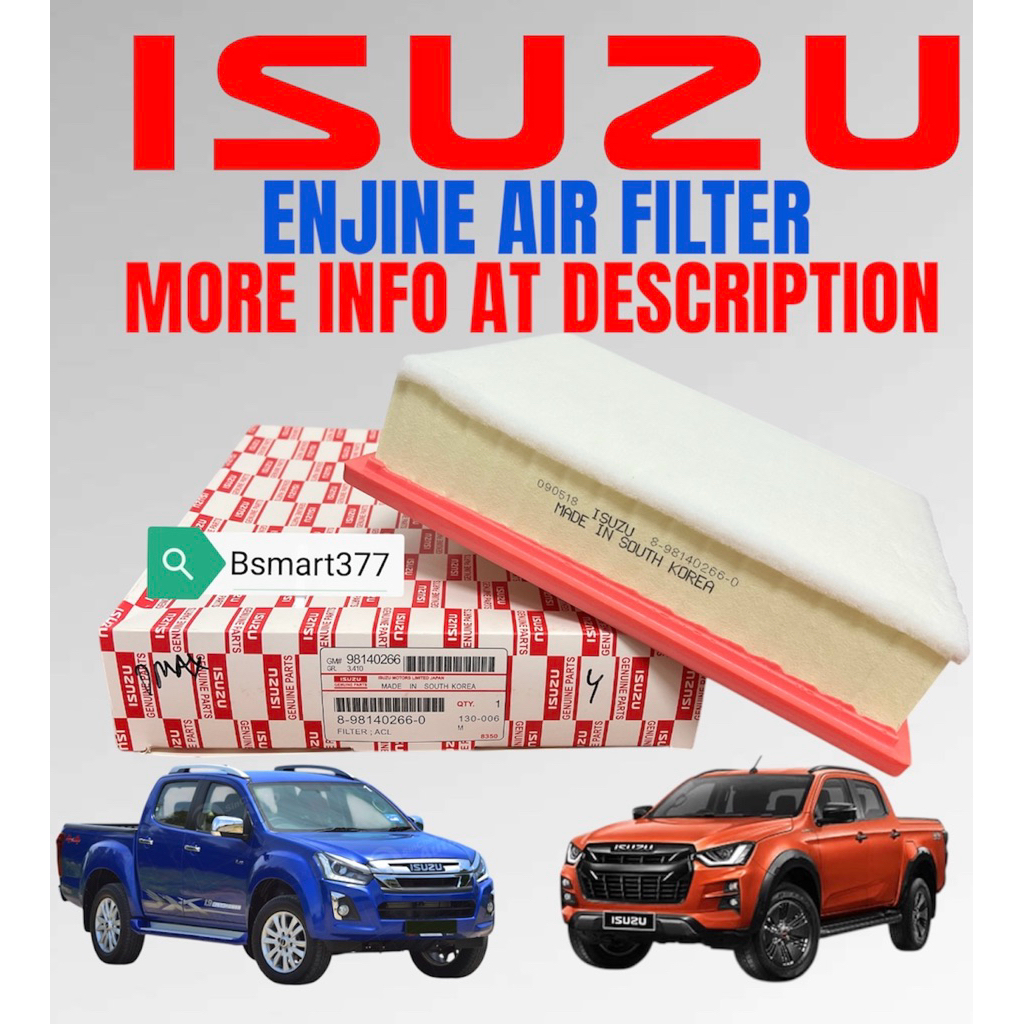 Isuzu enjine air filter d-max rg01 1.9L 3.0L 2012-2025 (BLUE POWER ...