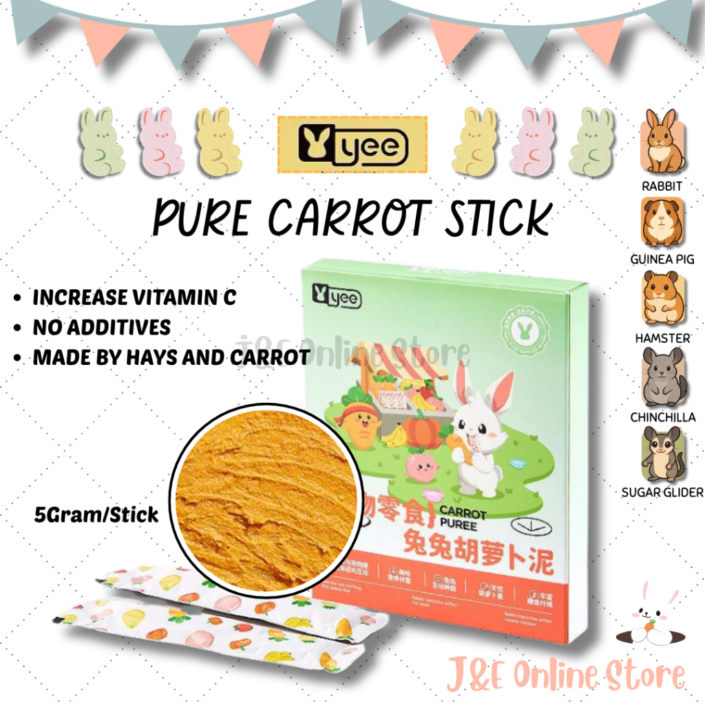 YEE Pure Carrot Stick 5g/stick (Rabbit Food, Rabbit Snack, Rabbit Treat ...