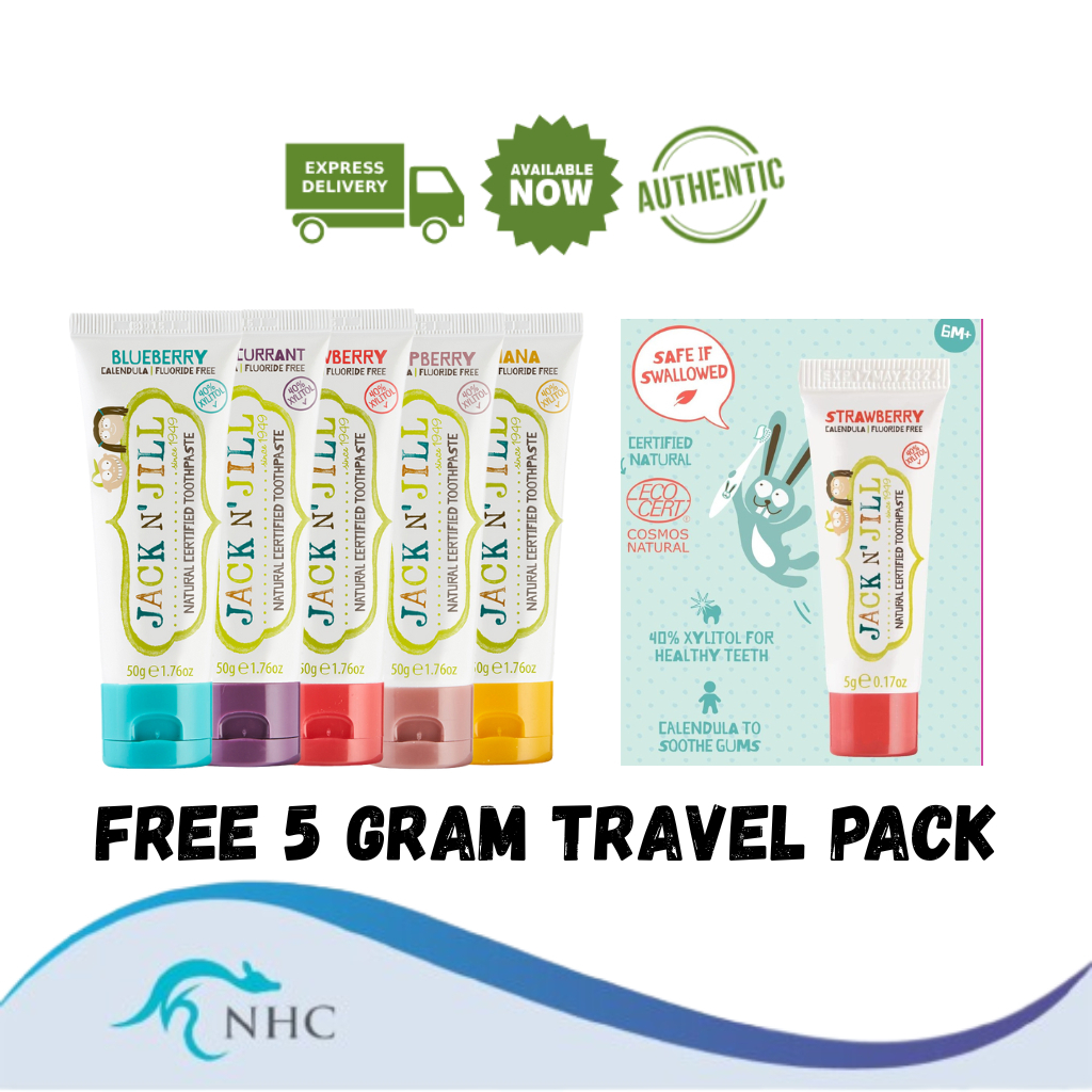 Jack N Jill Organic Kids Toothpaste 50g (6Months+) Buy 2 free1 travel ...