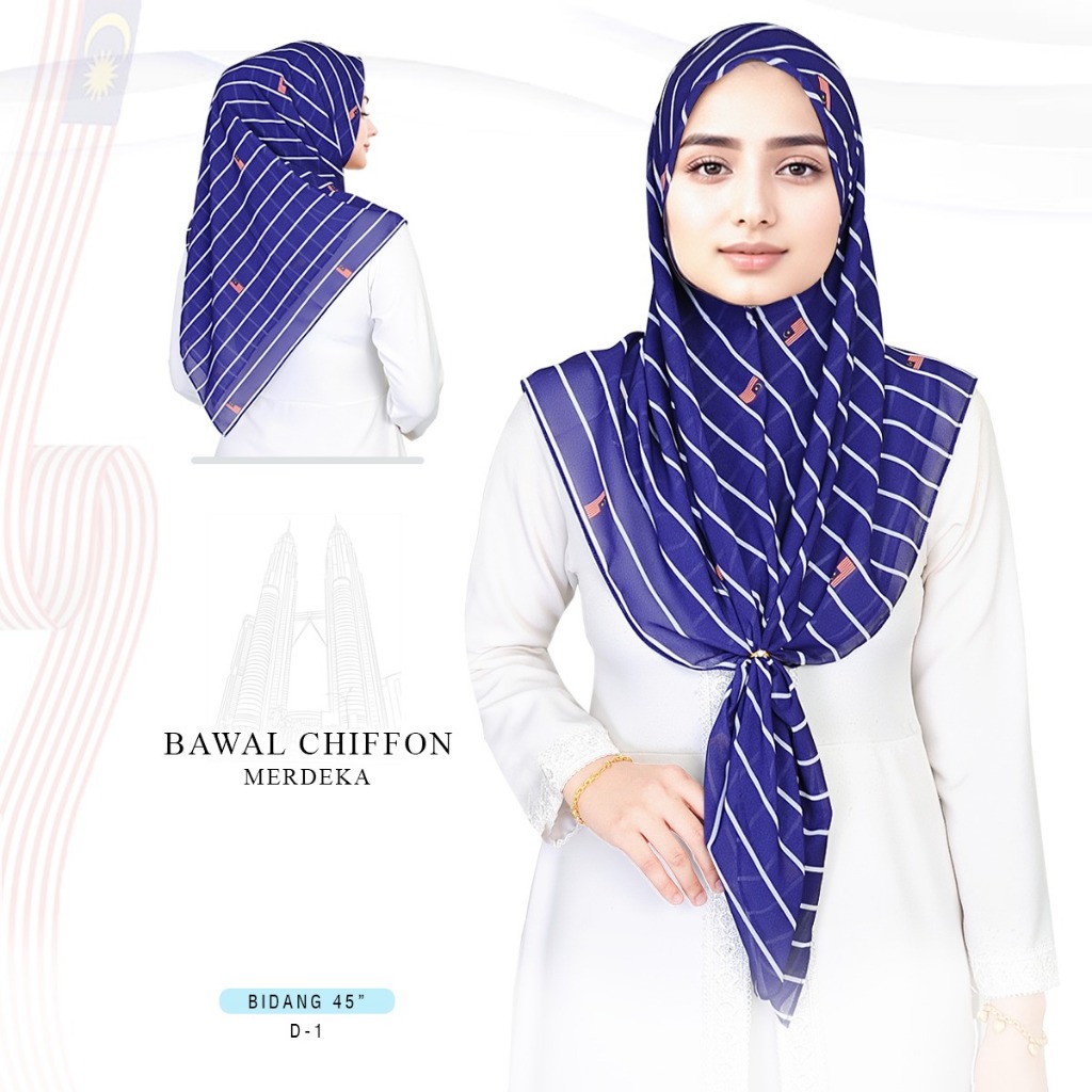 MERDEKA EDITION 2025 * Merdeka Tudung BAWAL New Pattern With Flag by ...