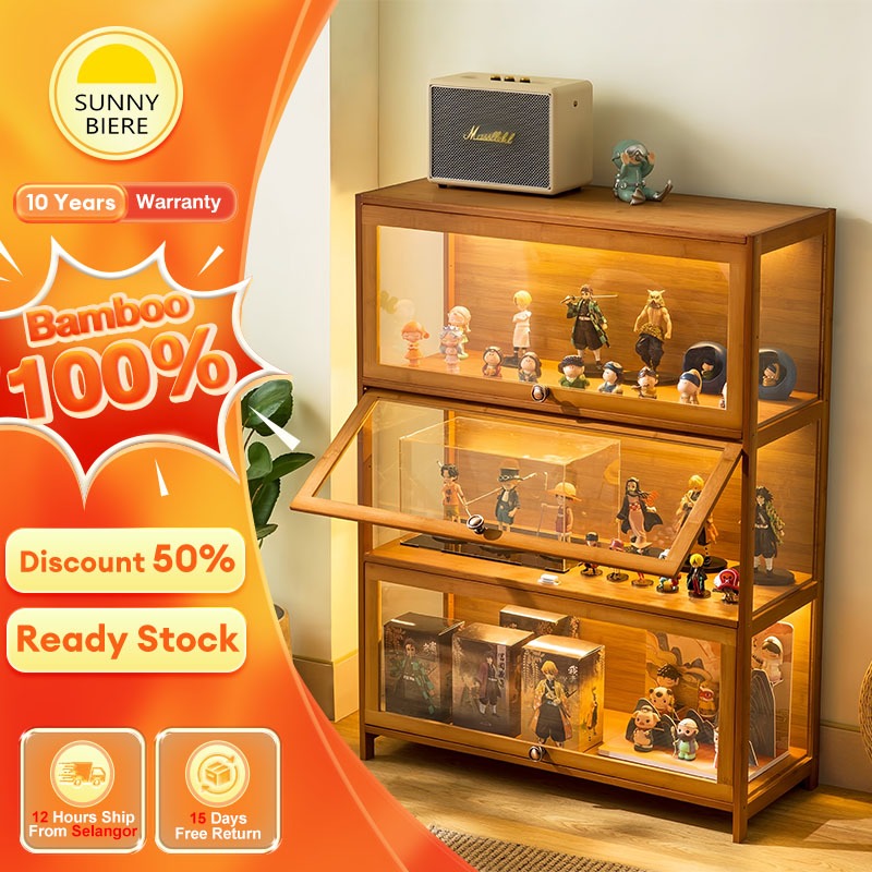 𝑺𝑼𝑵𝑵𝒀 𝑩𝑰𝑬𝑹𝑬Display Cabinet Almari Kaca Transparent Glass Acrylic ...