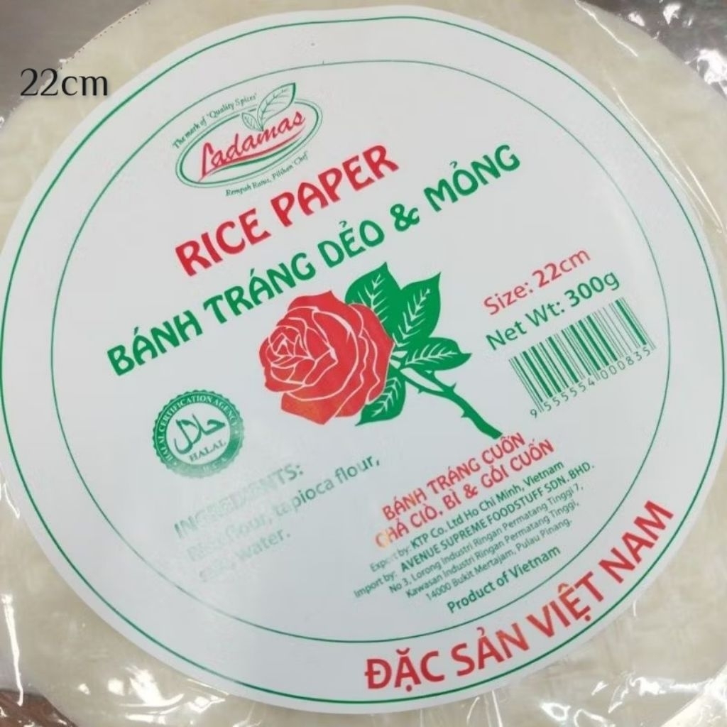 Rice Paper Kulit Popiah Vietnam 22cm 300g | Shopee Malaysia