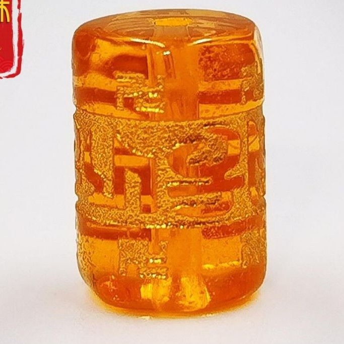 六畐天珠6F Dzi 】 配珠（六字真言桶珠、六字真言圆珠、朱砂