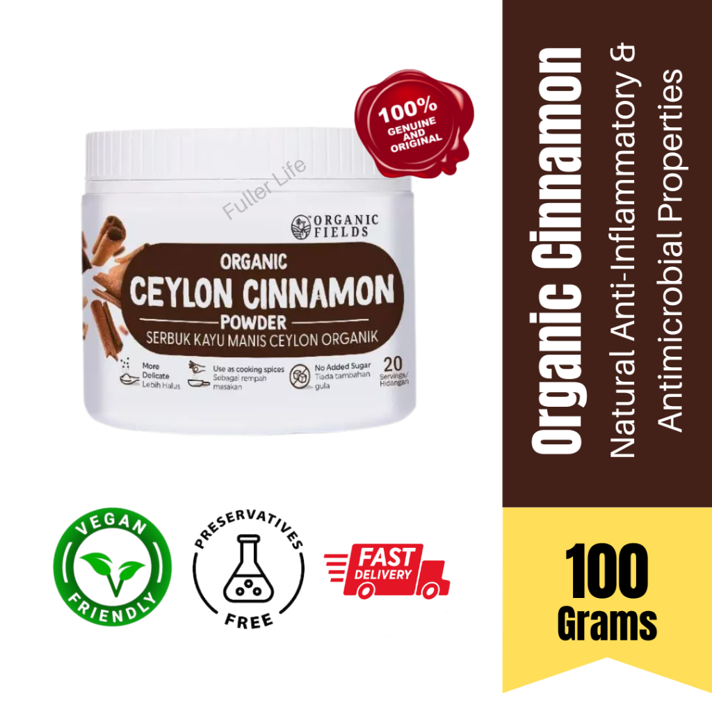 ORGANIC FIELDS Organic Ceylon Cinnamon Powder (100g)Superfood | Rich In ...