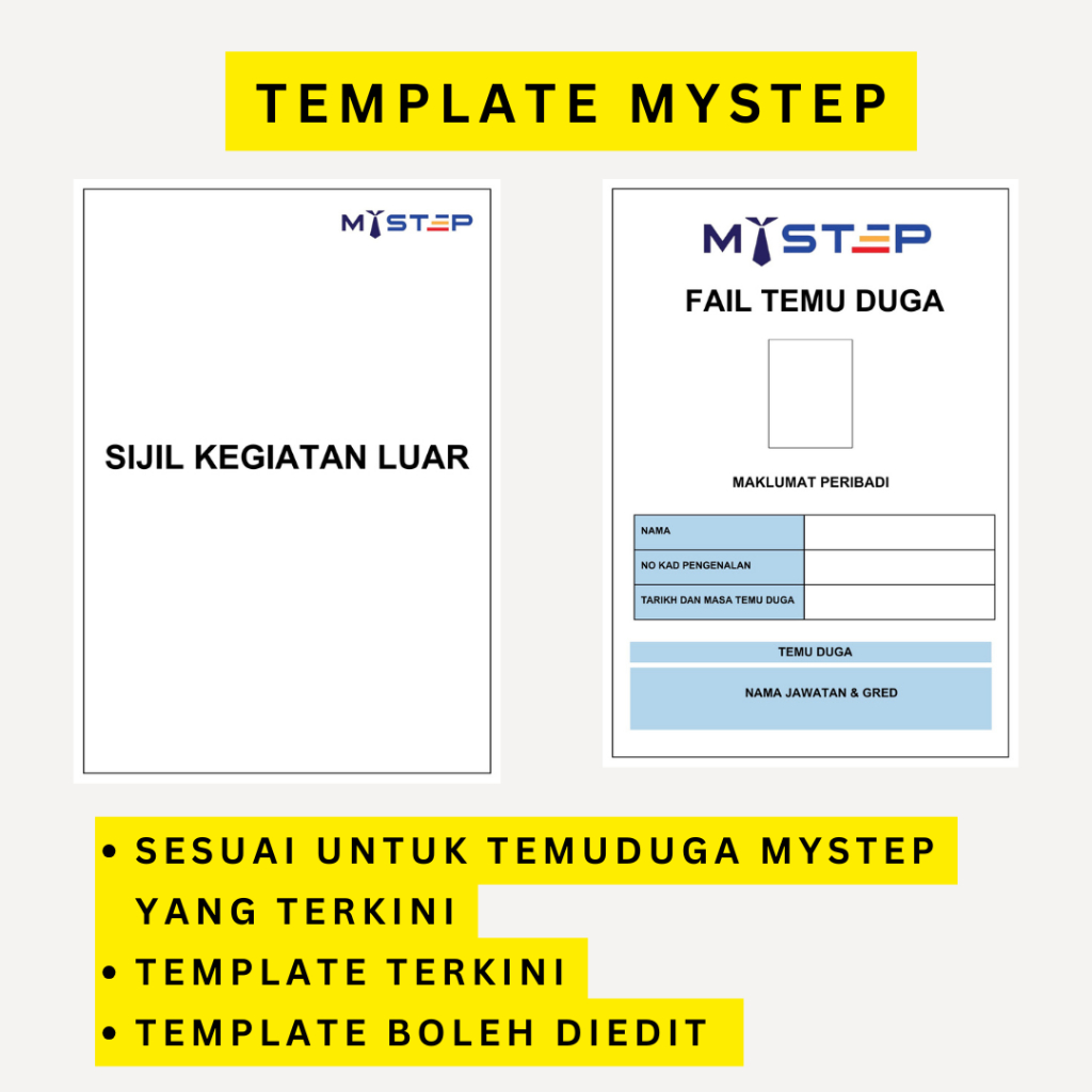 TEMPLATE TEMUDUGA MYSTEP | MUDAH UNTUK EDIT | CANVA PDF | UPAH BUAT ...