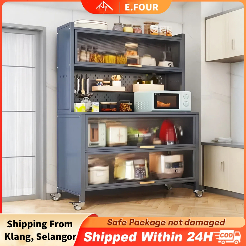 Rak kabinet dapur Kitchen Cabinet Rack Microwave Oven Cabinet Storage ...