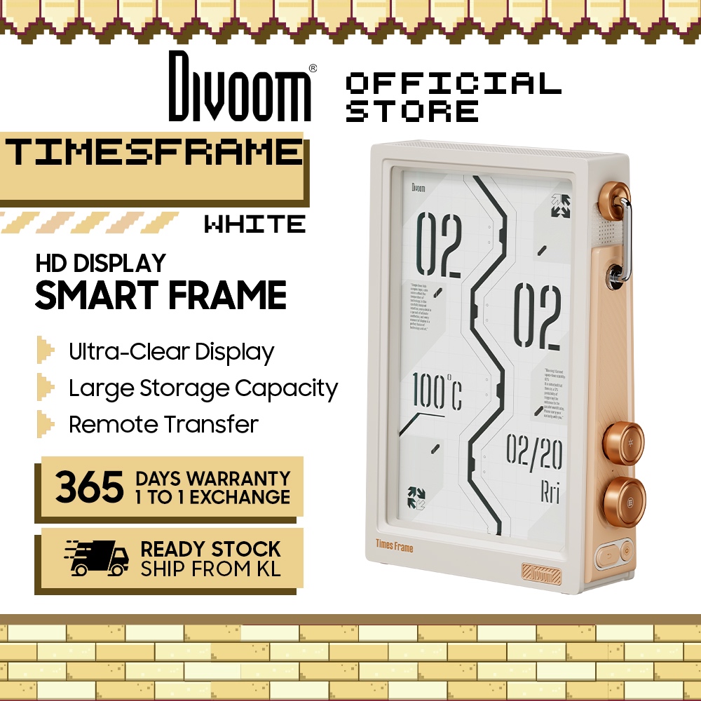 DIVOOM TIMES FRAME Unique Transparent HD Display Smart Frame - WHITE ...