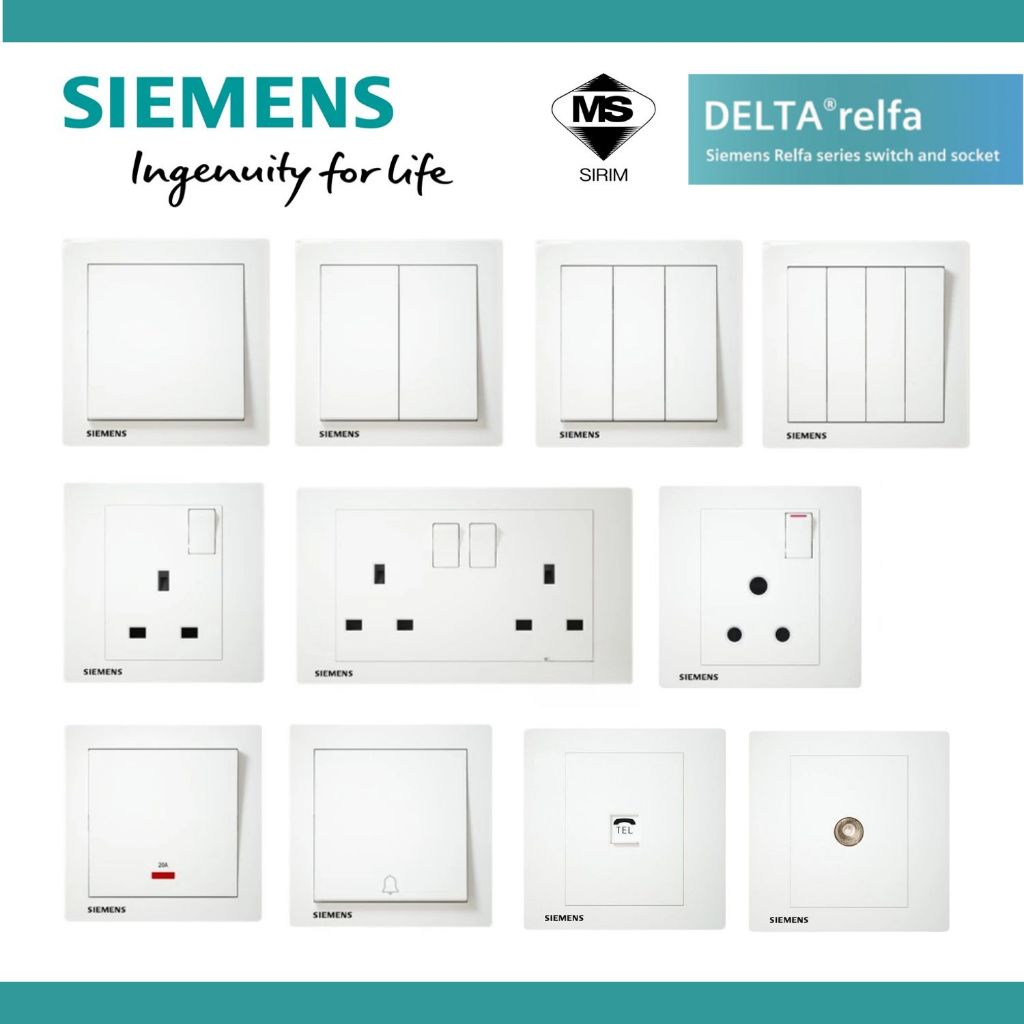 [SIRIM] SIEMENS DELTA® Relfa Series Switches & Socket Outlets (White ...