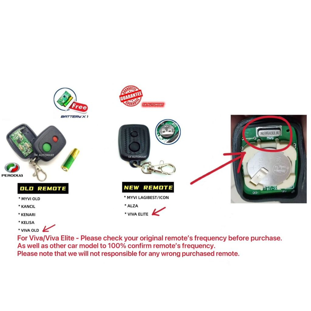 Perodua Remote Alza & Myvi Old / Lagi Best / Icon / Viva Elite / Viva ...
