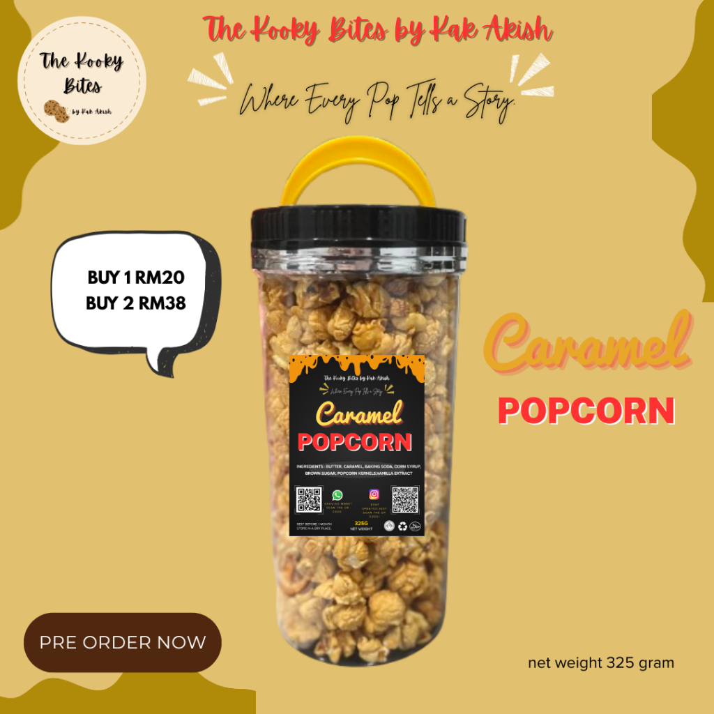 Caramel Popcorn -The Kooky Bites by Kak Akish | Shopee Malaysia