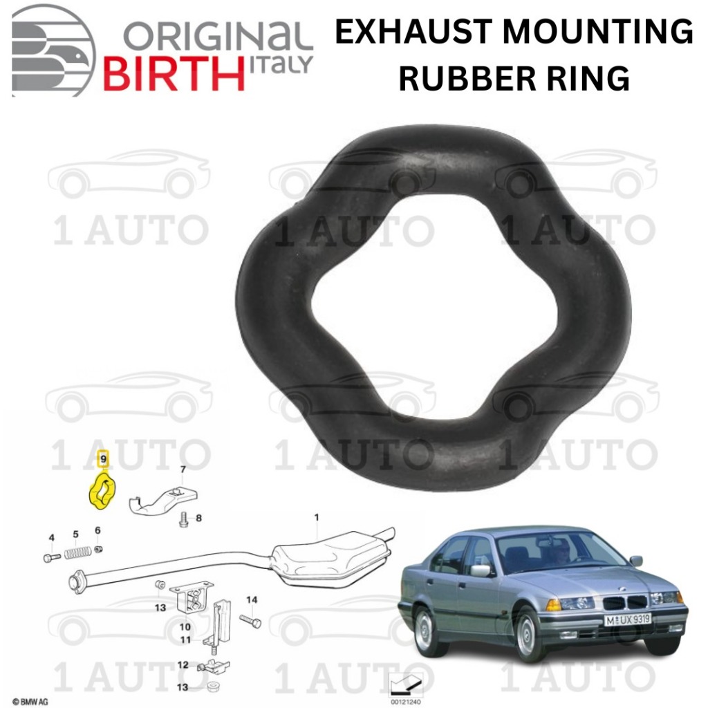 ORIGINAL BIRTH ITALY REAR EXHAUST MOUNTING RUBBER RING BMW E36 M43 318i ...
