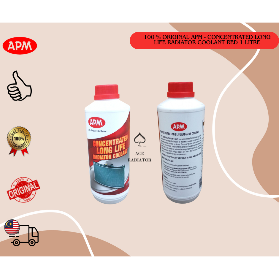 100 % ORIGINAL APM - CONCENTRATED LONG LIFE RADIATOR COOLANT RED 1 ...