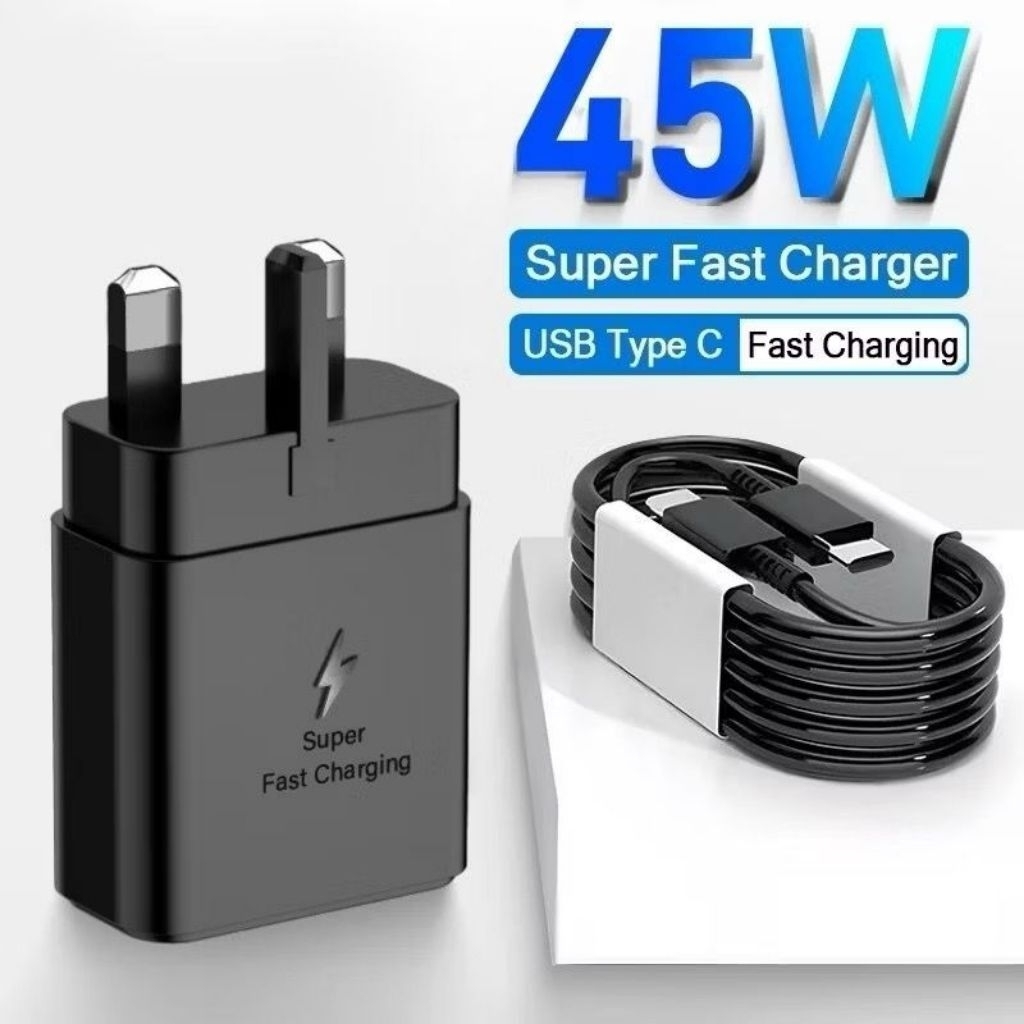 45w Charger For Samsung Super Fast Charging Adapter With Type-C To Type