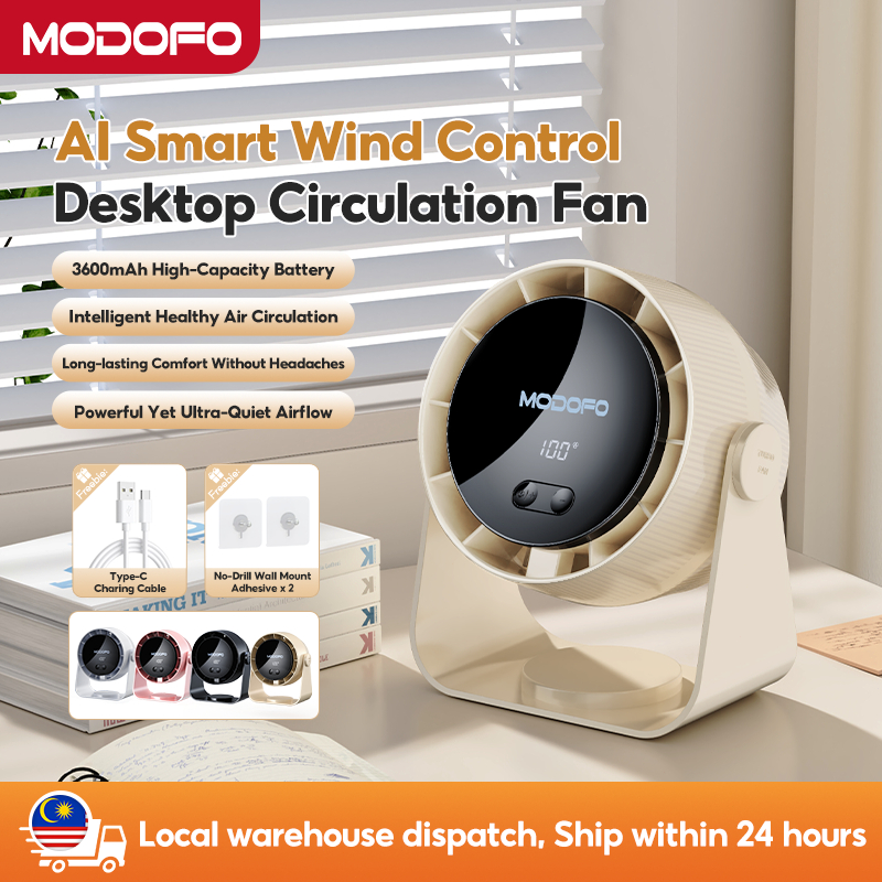 MODOFO Desk Fan Rechargeable Fan Mini Fan Folding Intelligent Table ...