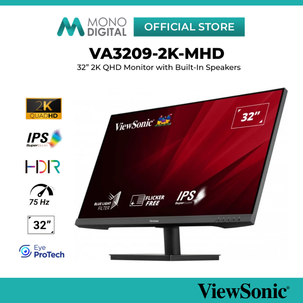 ViewSonic 32 Inch 2K QHD / FHD PC Monitor 75Hz IPS Desktop Display ...