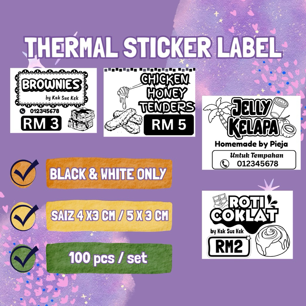 LABEL MAKAN BY STICKSY | RM9.50 1000pcs | 4x3 cm | Sticker Label Produk ...