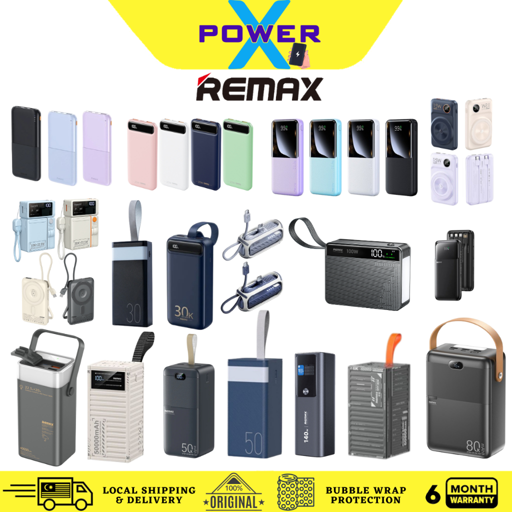 REMAX 5000mAh 10000mAh 20000mAh 30000mAh 50000mAh 60000mAh 80000mAh ...