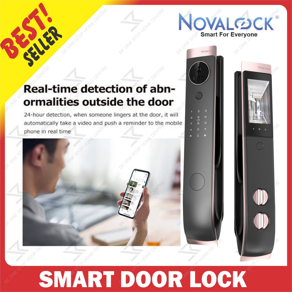 3years warranty Novalock NVM 9729 MPRO+ DUAL CAMERA Smart Lock (Palm ...