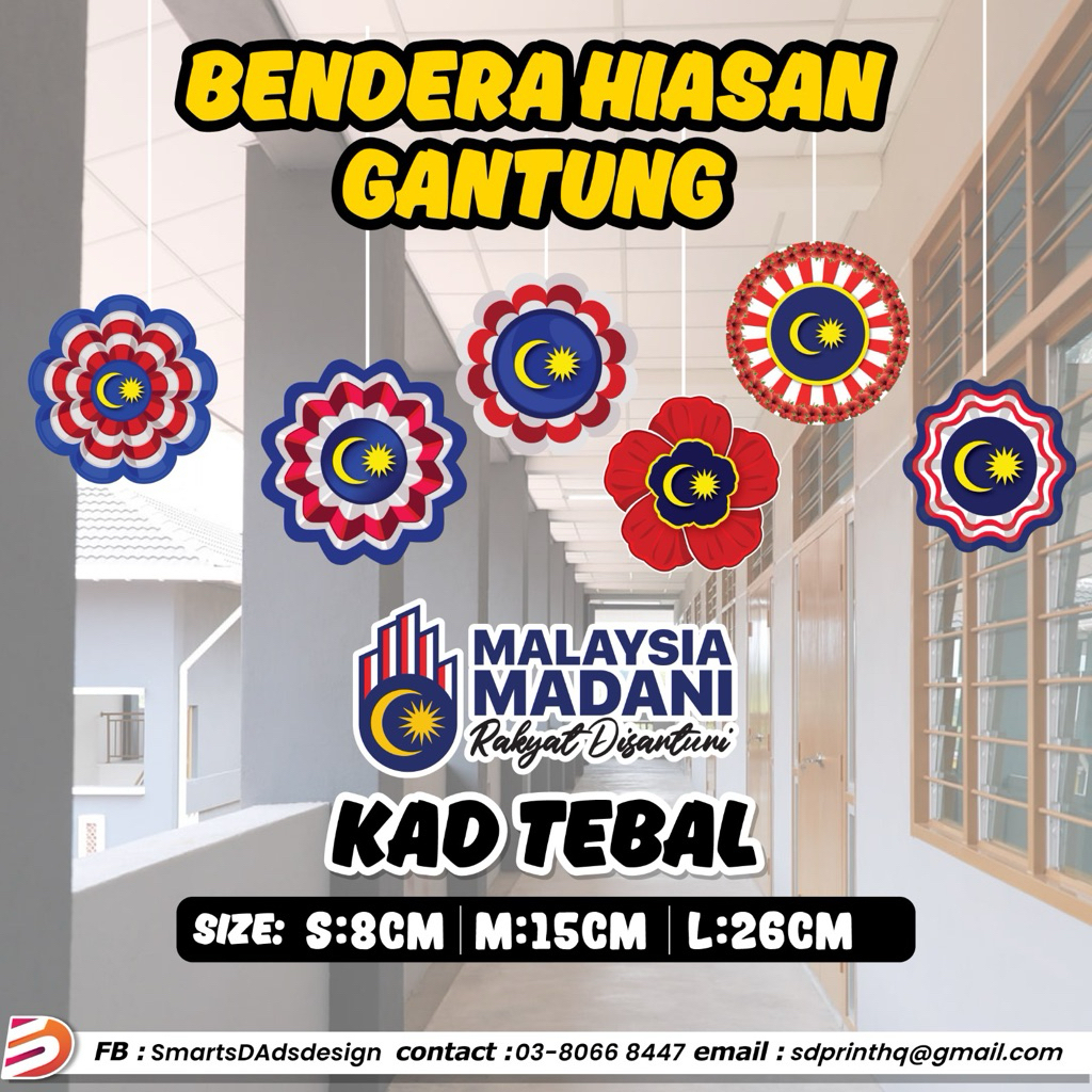 Kad tebal bunga hiasan gantung siling tampal dinding bunga Malaysia ...