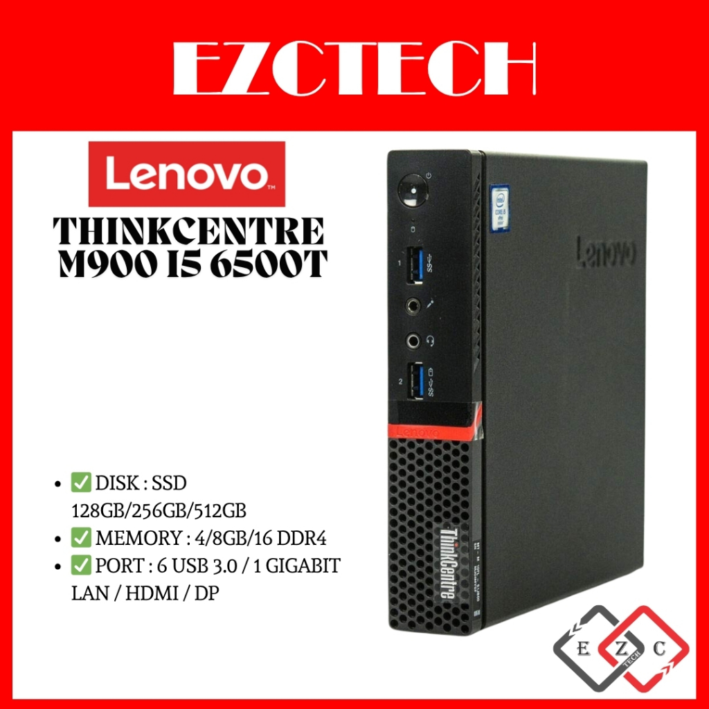 LENOVO THINKCENTRE M900 I5 6500T 8GB RAM 256GB SSD CPU (REFURBISHED ...