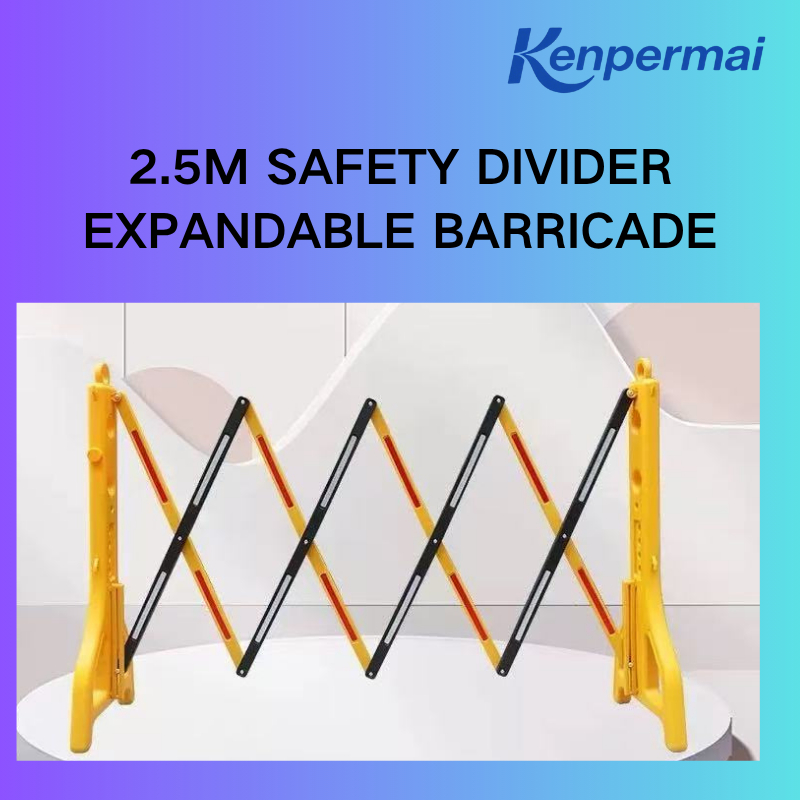 2.5M Safety Divider Road Barrier Expandable Barricade Outdoor Safety ...
