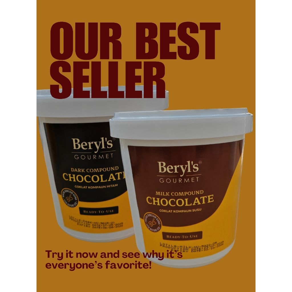 Beryl’s Halal Liquid Compound Chocolate 1KG Dark/Milk | Chocolate Blend ...