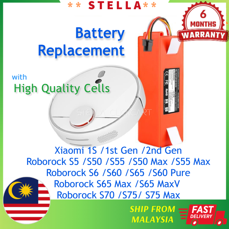 Battery Replacement for Xiaomi Gen 1S Gen for Roborock S6 S5