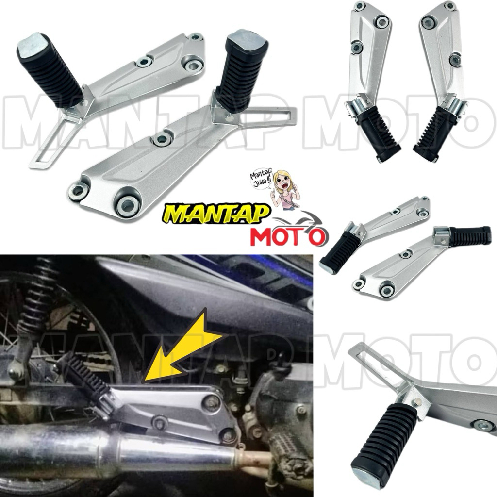 SYM EBONUS E BONUS110 REAR FOOTREST WITH BRACKET SET KIRI KANAN PEMIJAK ...