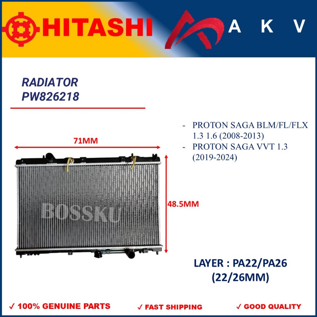 NEW!! RADIATOR - PA16 / PA22 / PA26 (22MM/26MM) - PROTON SAGA BLM / FLX ...