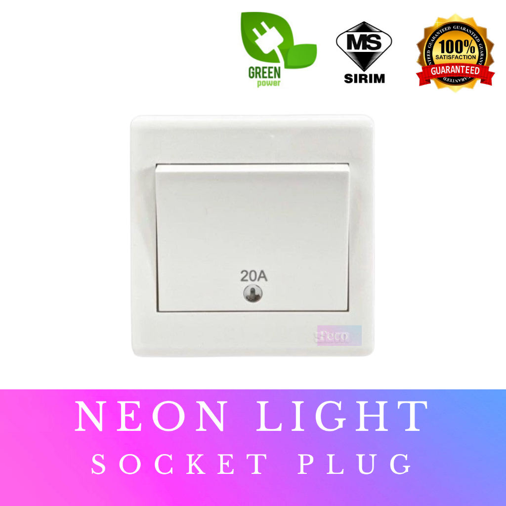 [SIRIM] BIG NEON SWITCH SOCKET PLUG TOP Wall Switches Slim Modern ...