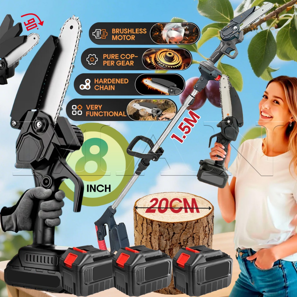 8 Inch chain saw Cordless Mini Handheld Pruning Saw Portable ...