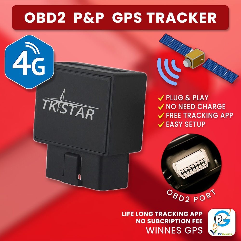 TKSTAR OBD 4G GPS Tracker Penjejak GPS Tracking System OBD II Satellite ...