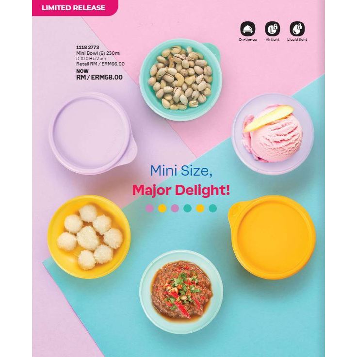 Tupperware Mini Bowls 230ml (2pcs or 6pcs) | Shopee Malaysia