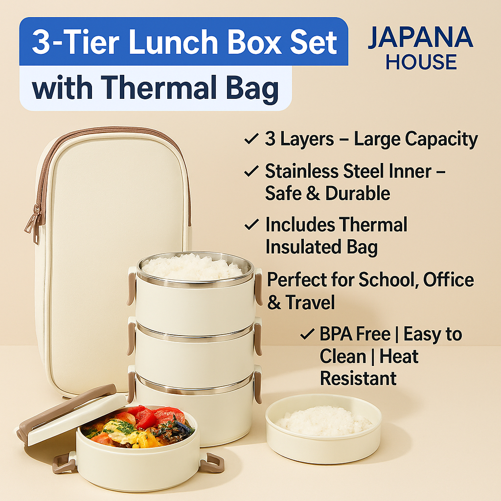 Lunch Box Set 3 Layers – 304 Stainless Steel, Thermal Insulated ...