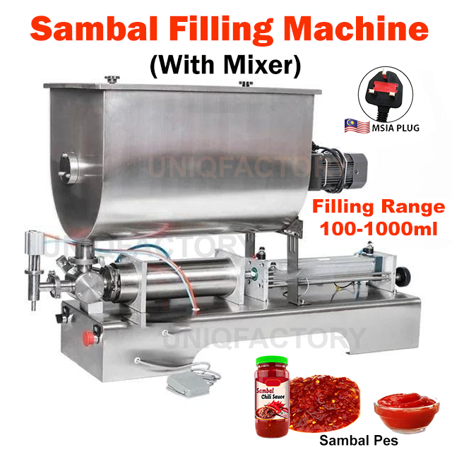 Mesin Sambal Paste Liquid Filling Machine With Mixer Chilli Sauce Cili ...