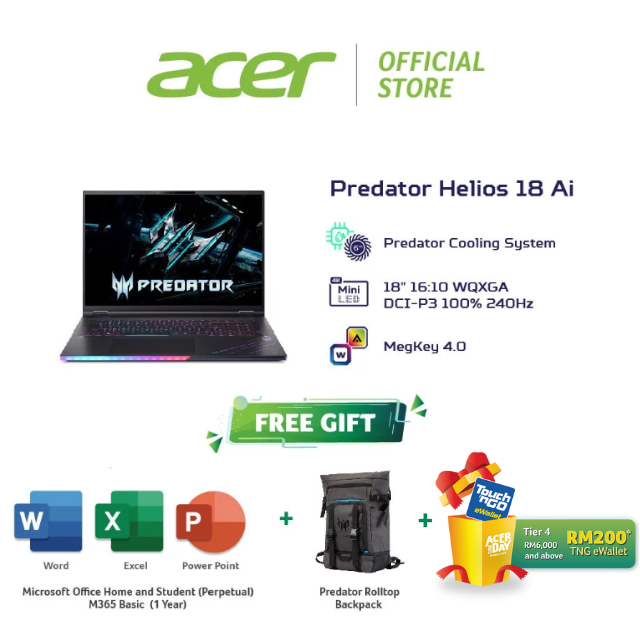 Acer Predator Helios 18 Ai PH18-73-99SQ Gaming Laptop (Intel® Core ...
