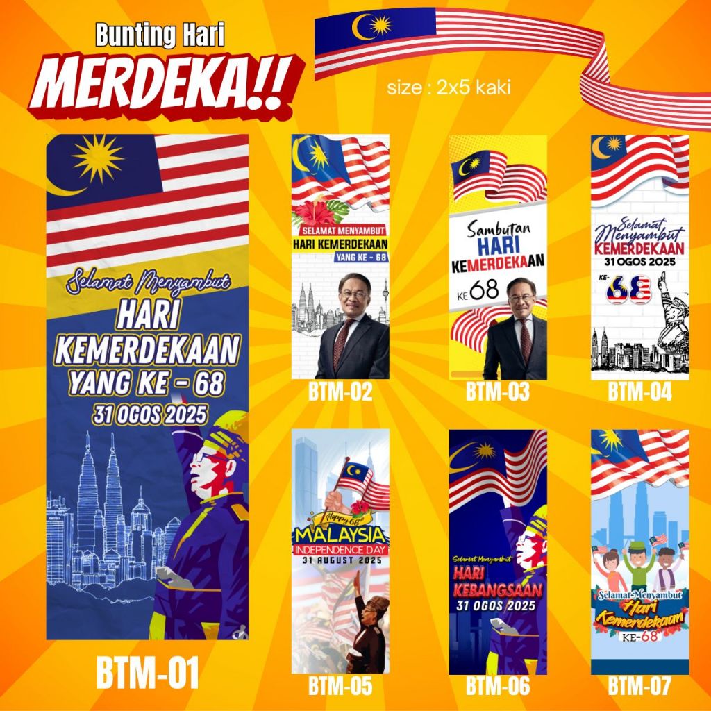 Bunting MERDEKA 1 / Bunting Sambutan KEMERDEKAAN Malaysia / Bunting ...