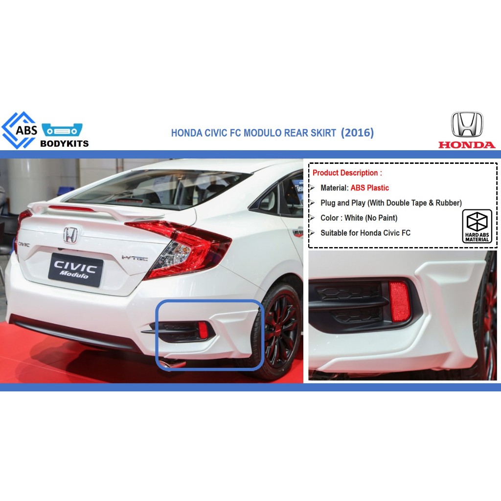 HONDA CIVIC FC MODULO REAR SKIRT (Right Side) | Shopee Malaysia
