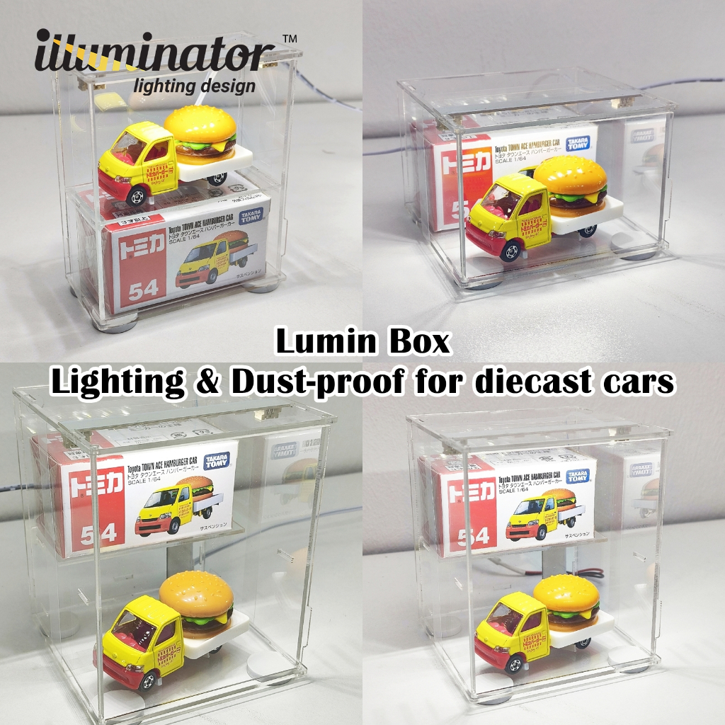 ILD Lumin Box 1:64 diecast display case with lighting. Stackable open ...