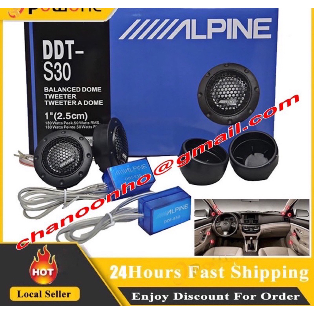 ALPINE DDT-S30 TWEETER with Crossover ~ (2pcs/1Set) | Shopee Malaysia