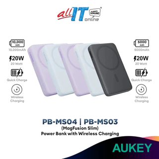 Aukey PB-MS03 5000mAh | PB-MS04 10000mA MagFusion Slim Wireless Charging PowerBank