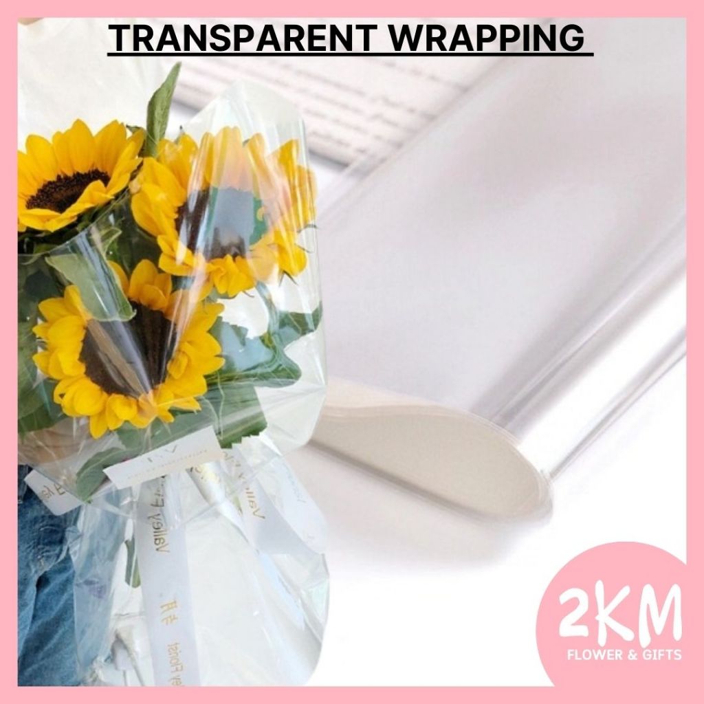 TRANSPARENT Waterproof Flower Wrapping Paper Bouquet Gift Florist Wrap ...