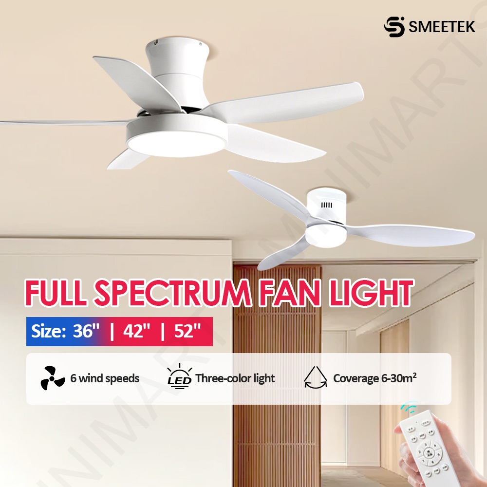 Ceiling Fan DC Fan Light Living Room LED Fan Light Remote Controller ...