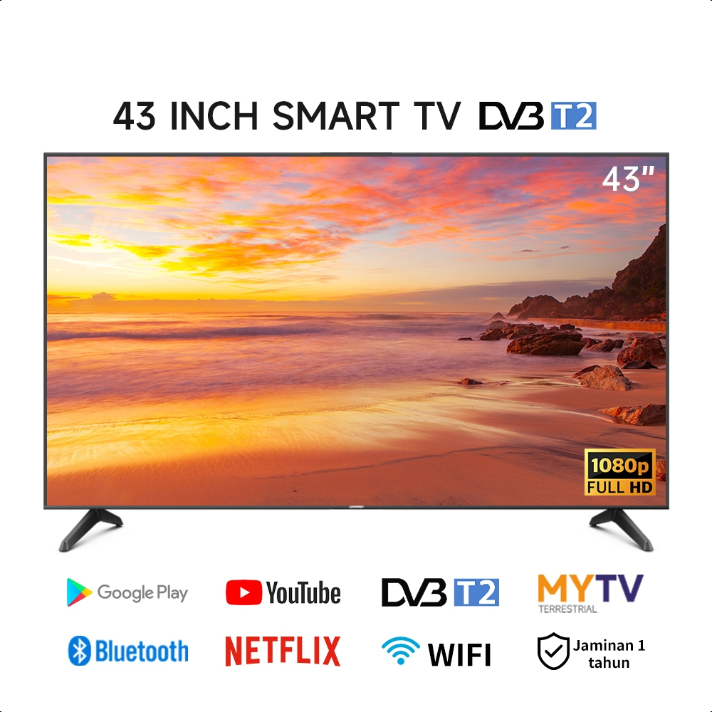43 inch Android 14.0 Smart TV FHD LED TV DVB-T2 MYTVBluetooth TV ...